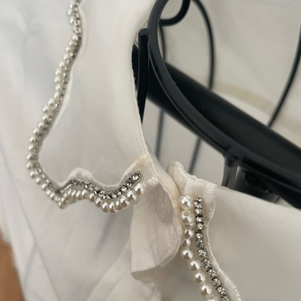 Jason Wu White Shirt with Embellished Collar - Picture 5 of 9
